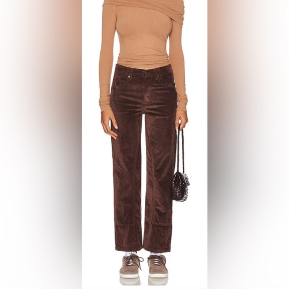 Free people size 31 Women's brown corduroy pants straight-leg style - Picture 1 of 5